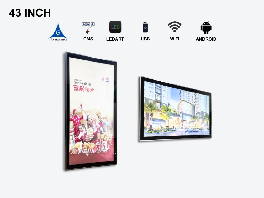 Màn Hình Quảng Cáo LCD Treo Tường 43"